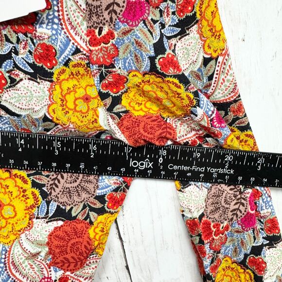 Zara Trafaluc Dress Women Size Medium Multicolor Floral Pleated Long Sleeve Mini - Picture 4 of 5